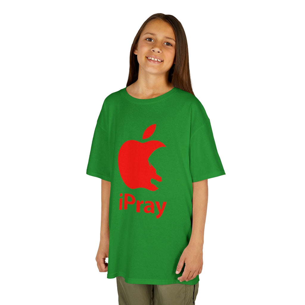 Kids Graphic Tee — Red iPray Logo Prayer Shirt for Children Printify