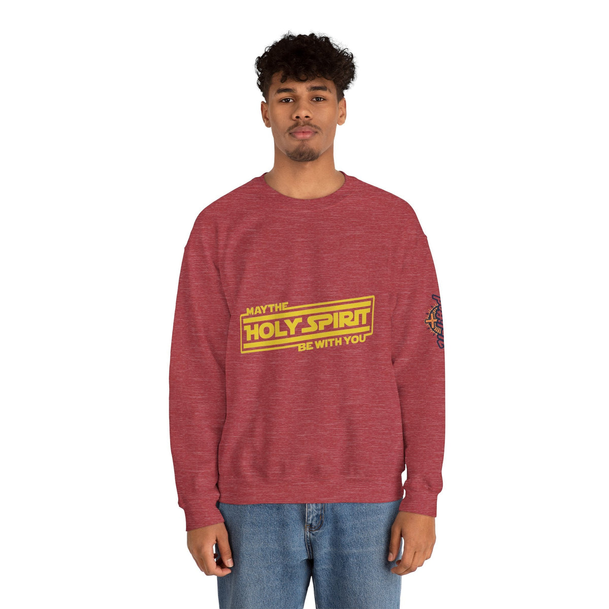May the Holy Spirit Be With You Sweatshirt - Christian Star Wars Parody Sweatshirt Printify