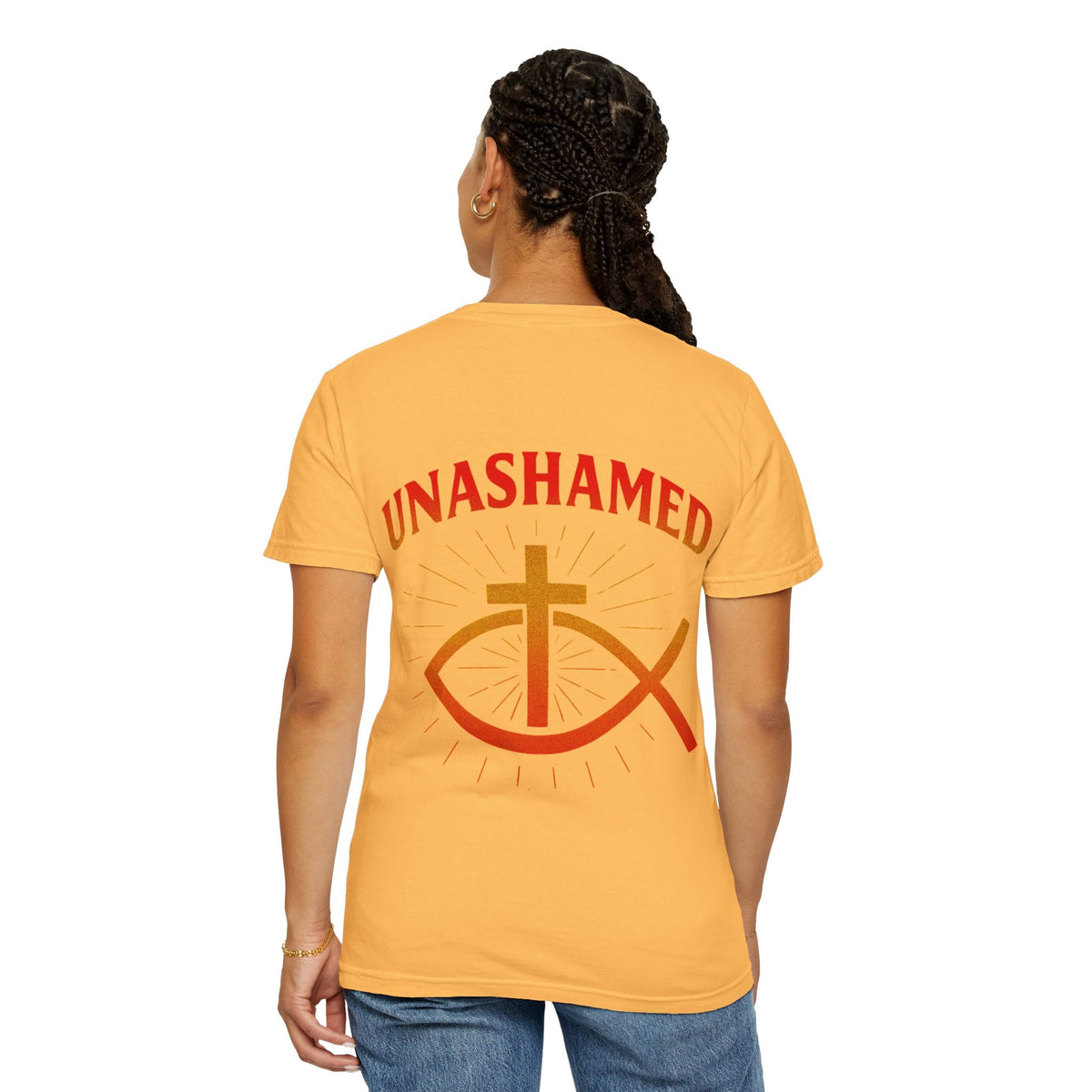 Unashamed T-shirt – Ichthys Jesus Fish & Cross Christian Sweatshirt for Romans 1:16 Bold Faith Printify