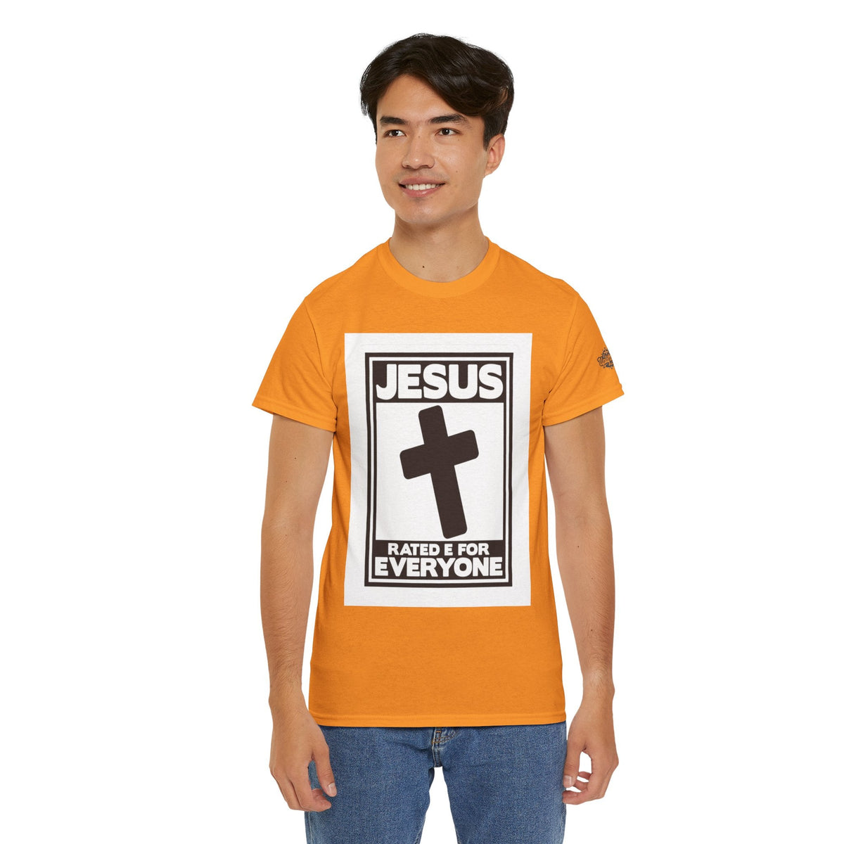 Jesus, Rated E for Everyone T-shirt - Gamer Faith T-shirt - Christian Video Game Parody Printify