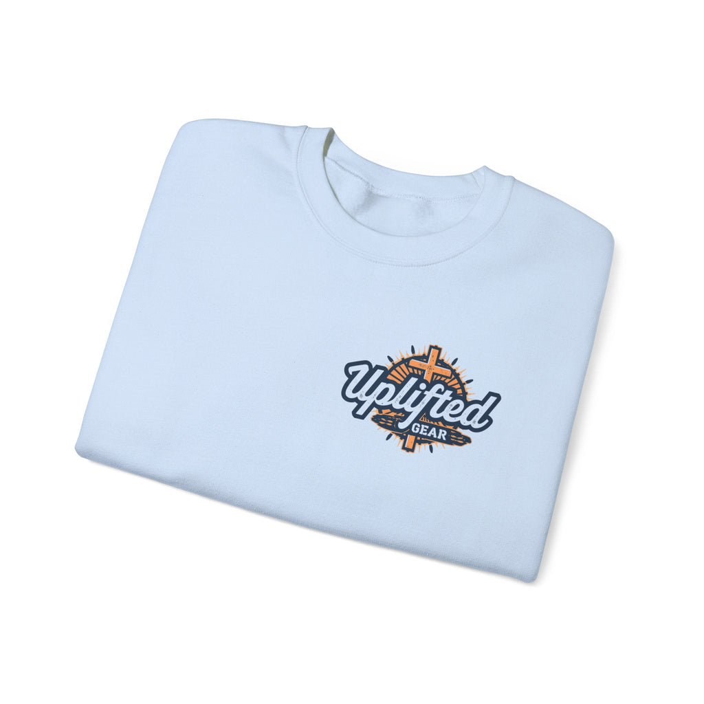 Walk by Faith Sweatshirt – Cross & Footprints Christian Sweatshirt for Cozy Inspiration Printify