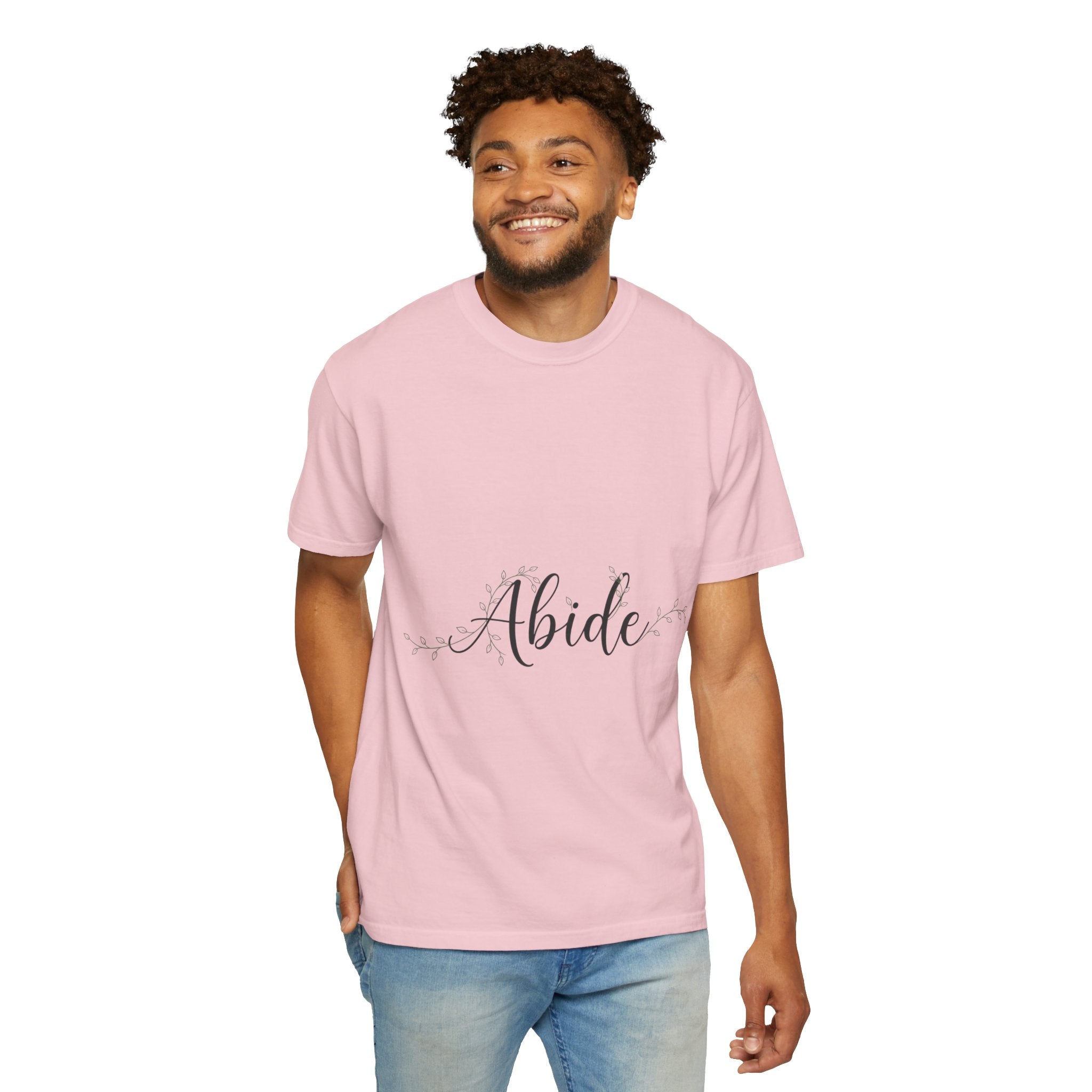 Abide in the Lord T-Shirt – Vine Design Christian Tee for Faithful Hearts Printify