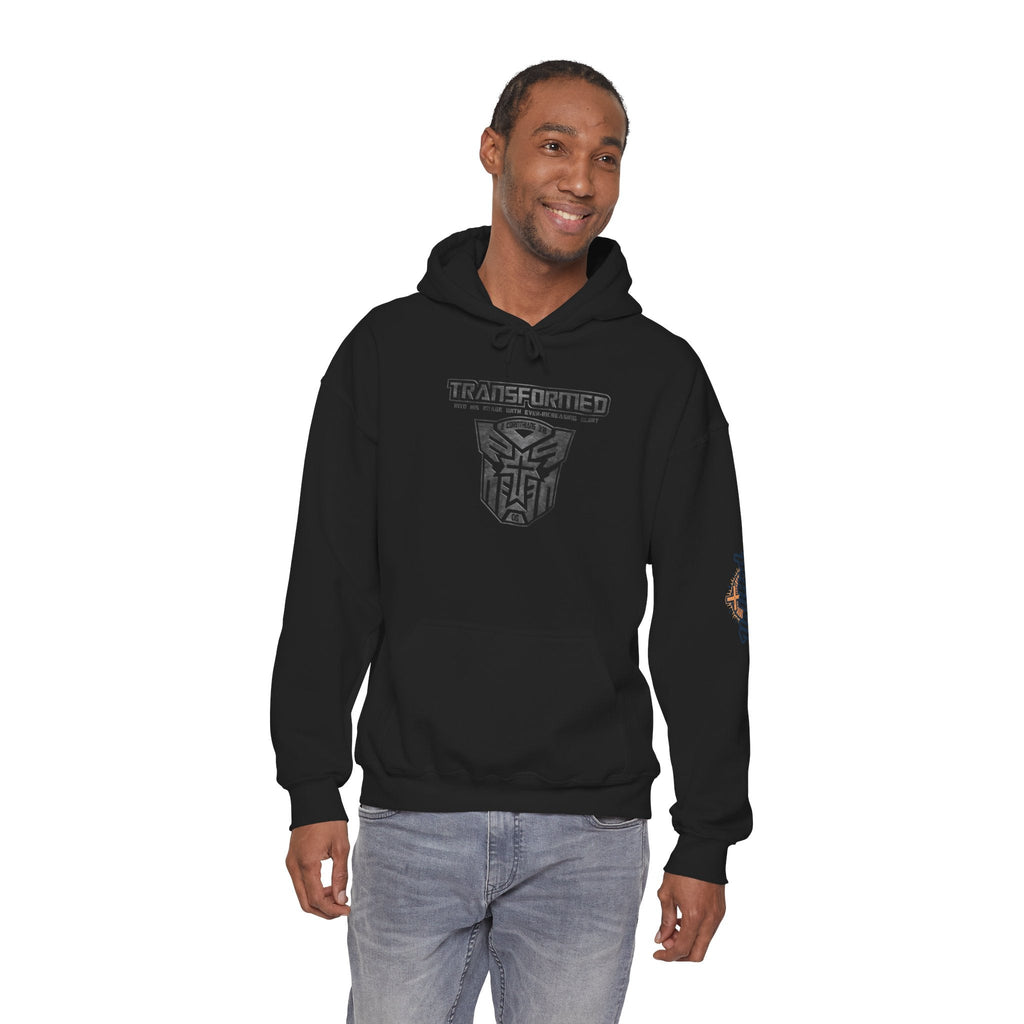 Transformer Logo Christian Hoodie | 2 Corinthians 3:18 Bible Verse Hoodie Printify