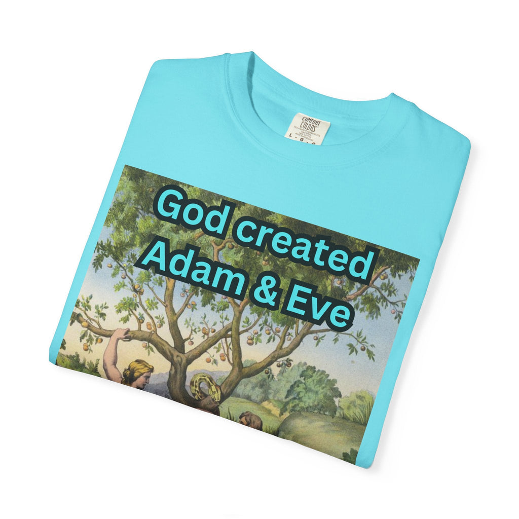 God Created Adam and Eve T-Shirt – Biblical Truth Christian Tee for Bold Faith Printify