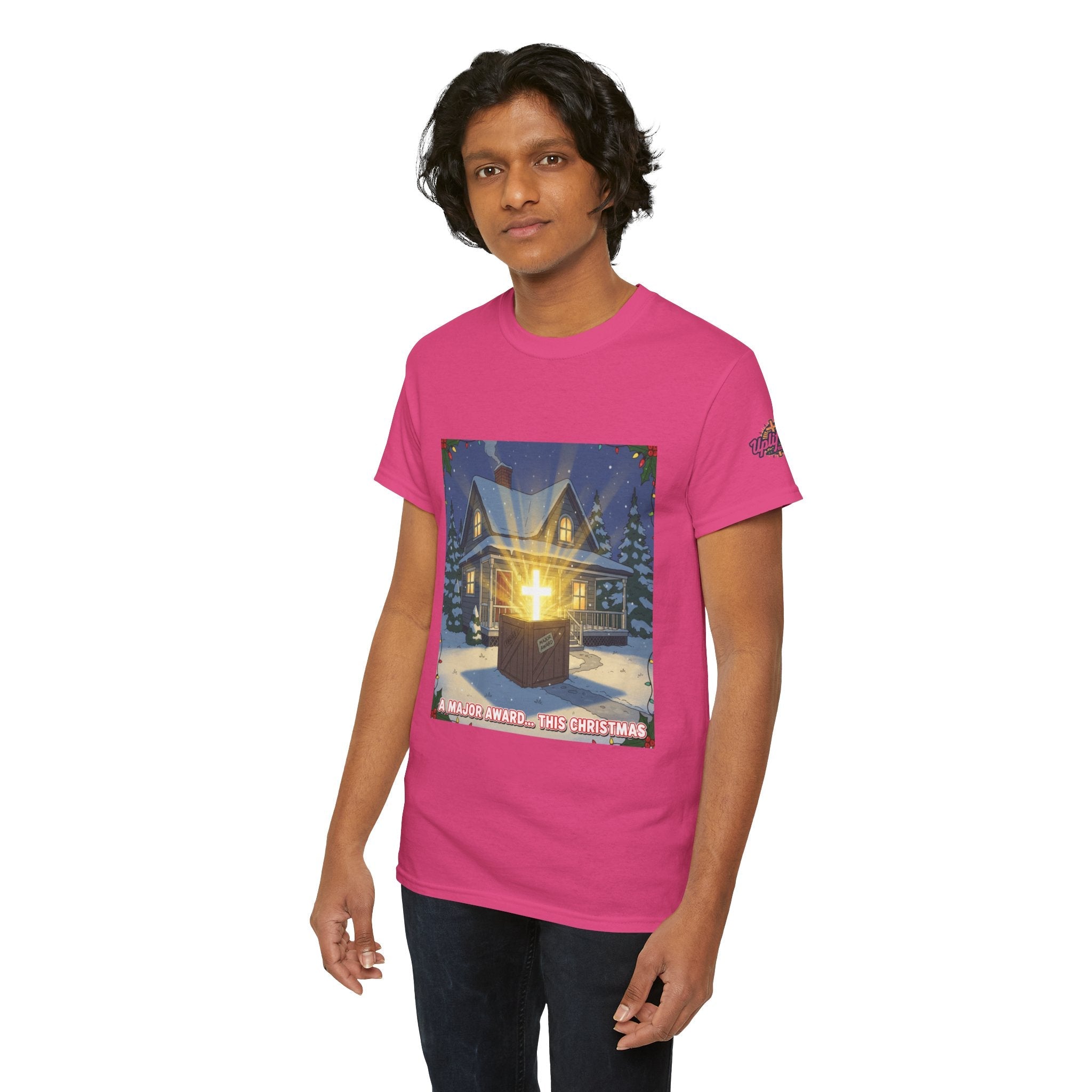 A Major Award This Christmas T-shirt – Fragile Leg Lamp Parody Cross Unboxing Christian T-shirt for Hilarious Faith & Holiday Glow Printify