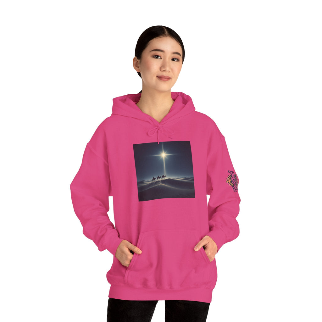 3 Wise Men Hoodie – Magi Camels Nativity Journey Christian Christmas Sweatshirt for Epiphany Faith & Holy Night Printify