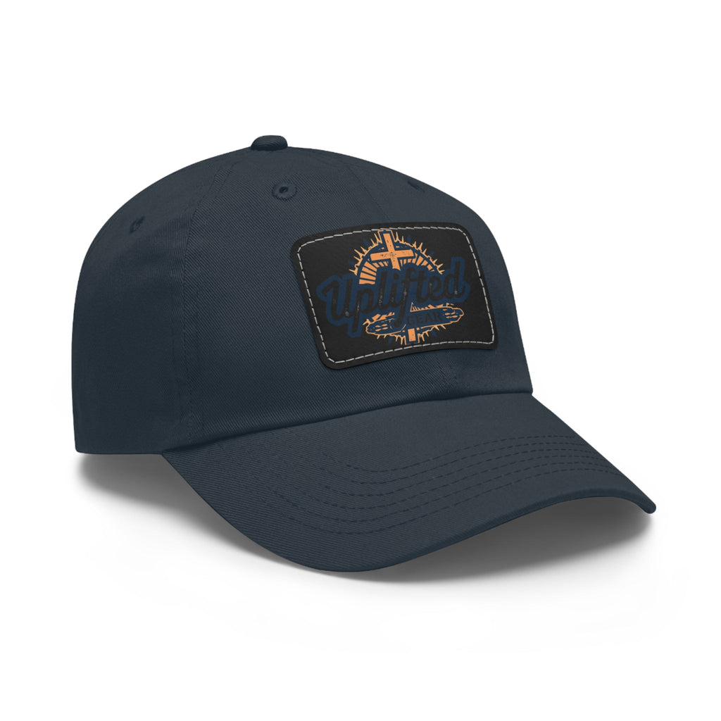 Uplifted Gear Leather Patch Dad Hat — Vintage Aviation Logo Cap Printify