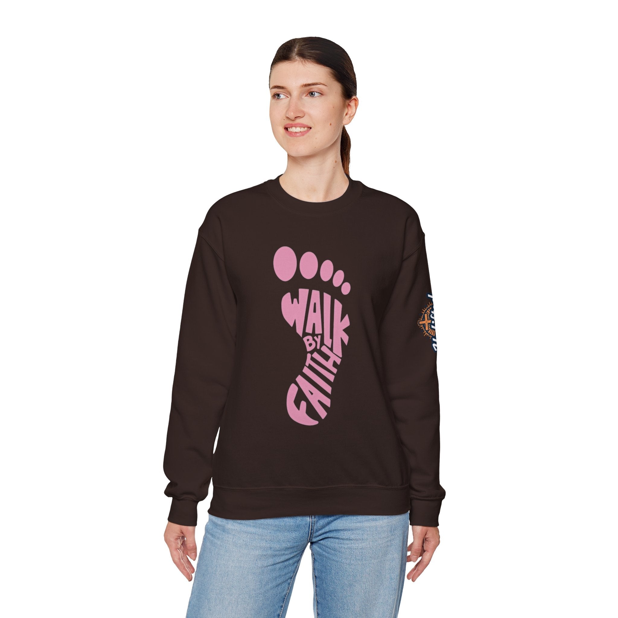 Walk By Faith Footprint Sweatshirt Printify