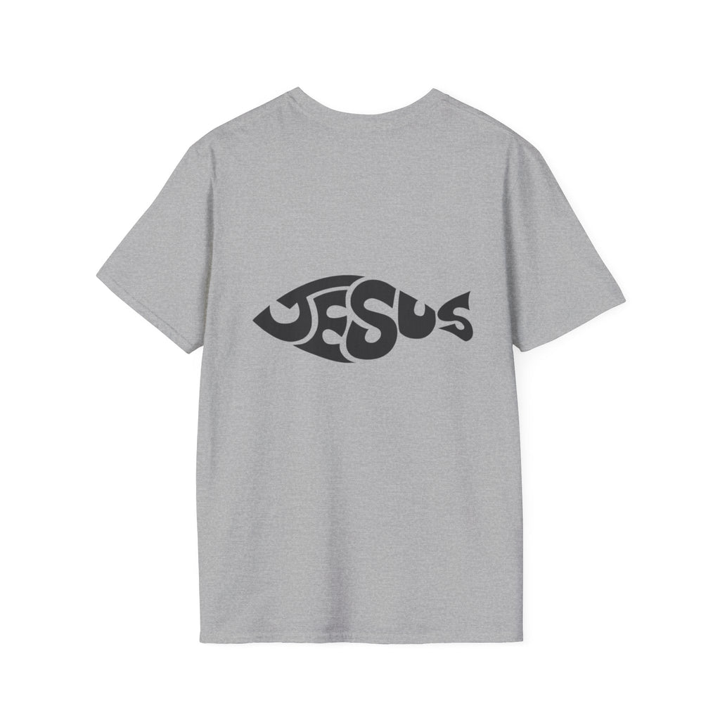 Ichthus Jesus Fish T-shirt - Jesus Word Art - Christian Faith Symbol T-shirt Printify