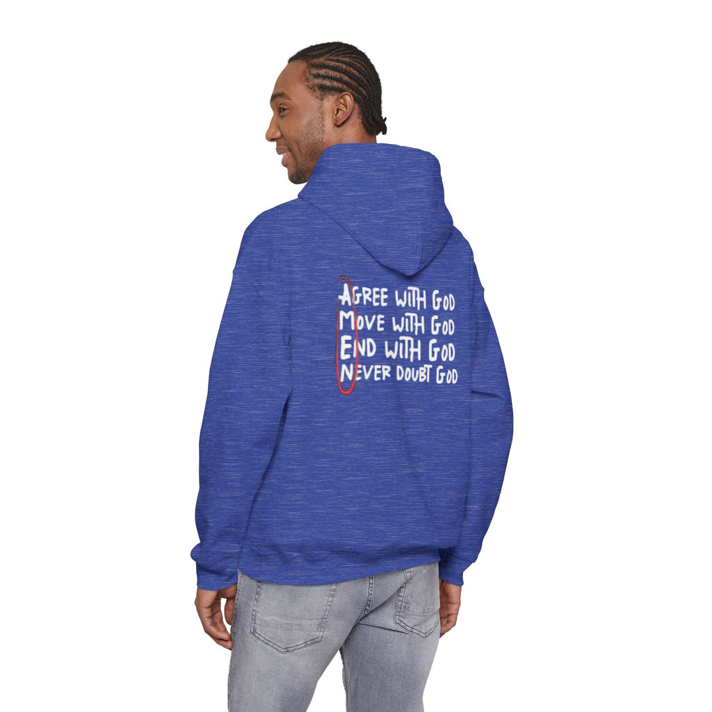 AMEN Acronym Hoodie – Agree with God Move with God End with God Never Doubt God Christian Sweatshirt for Unwavering Faith Printify