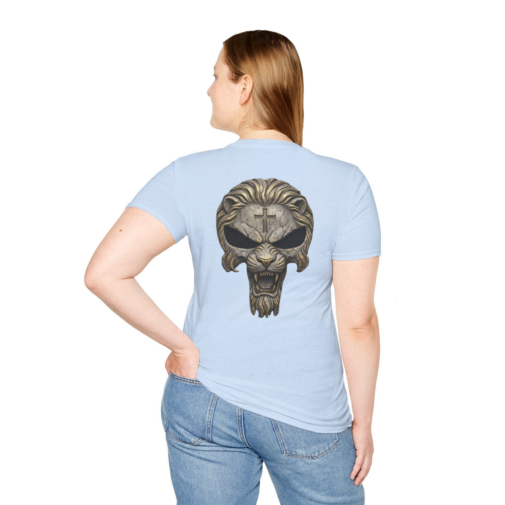 Lion of Judah Skull Christian T-shirt - Warrior Faith Cross T-shirt Printify