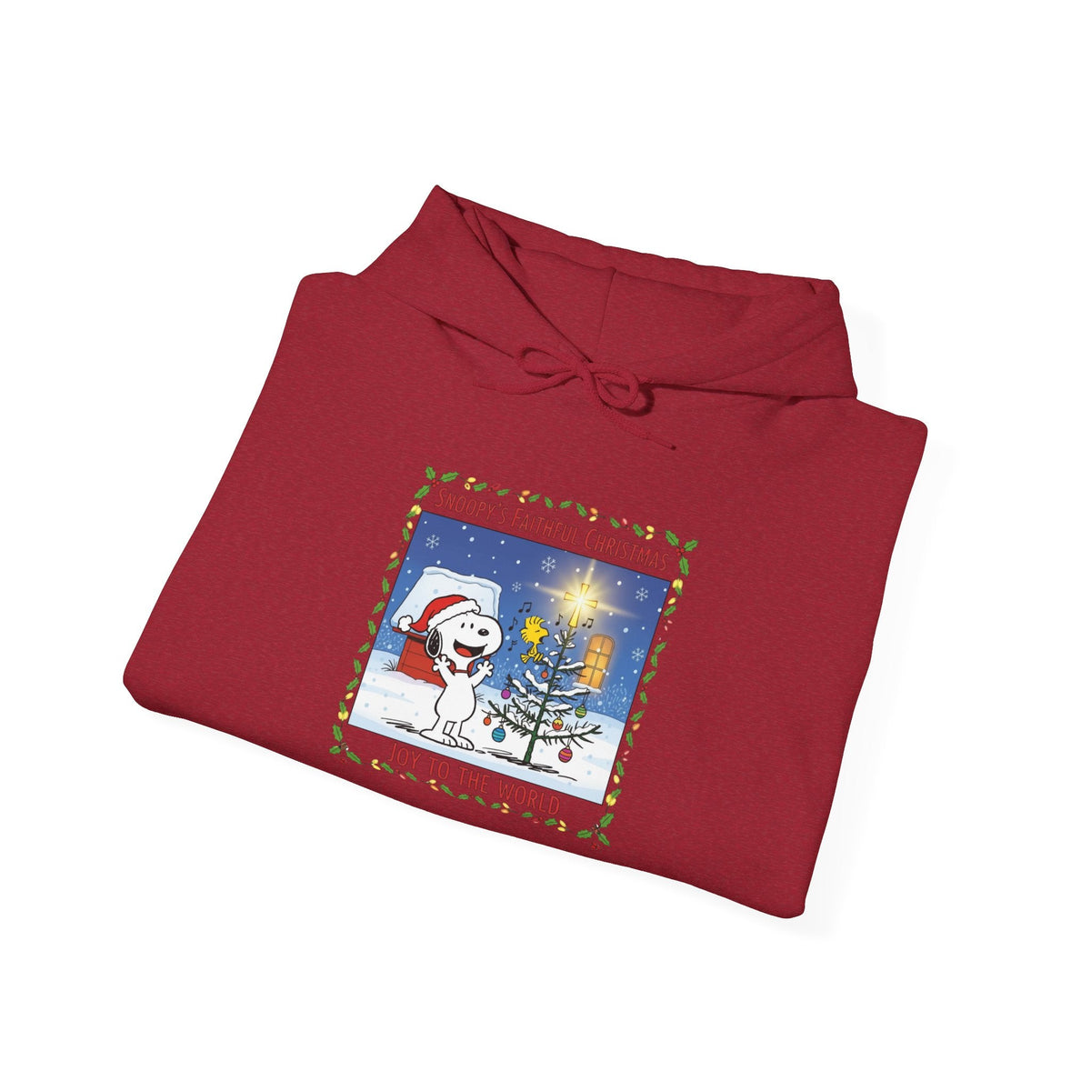 🎄 Faithful Christmas Friends – Christian Holiday Hoodie | Festive Tree & Cartoon Duo | Heartwarming Christmas Tee by Uplifted Gear Printify