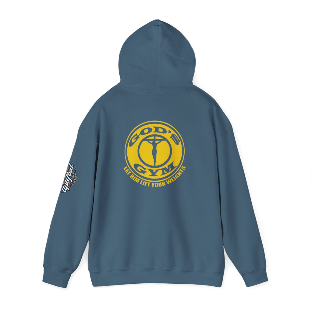 God's Gym Hoodie — "Let Him Lift Your Weights" Christian Fitness Hoodie Printify