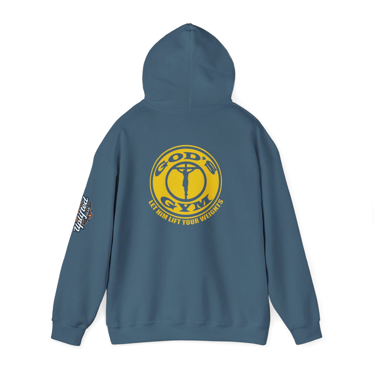 God's Gym Hoodie — "Let Him Lift Your Weights" Christian Fitness Hoodie Printify