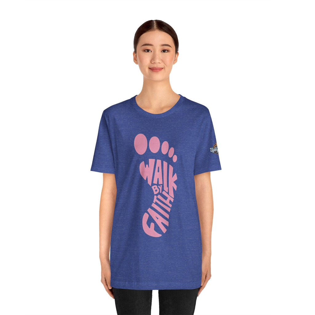 Walk By Faith Footprint T-Shirt Printify