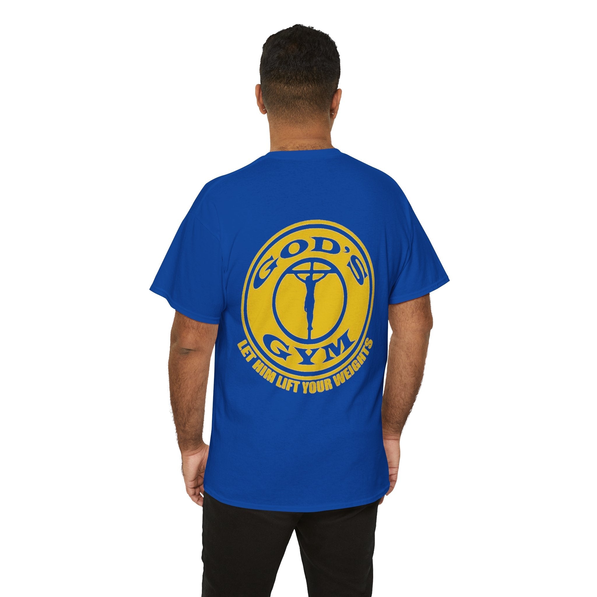 God's Gym T-Shirt — "Let Him Lift Your Weights" Christian Fitness Tee Printify