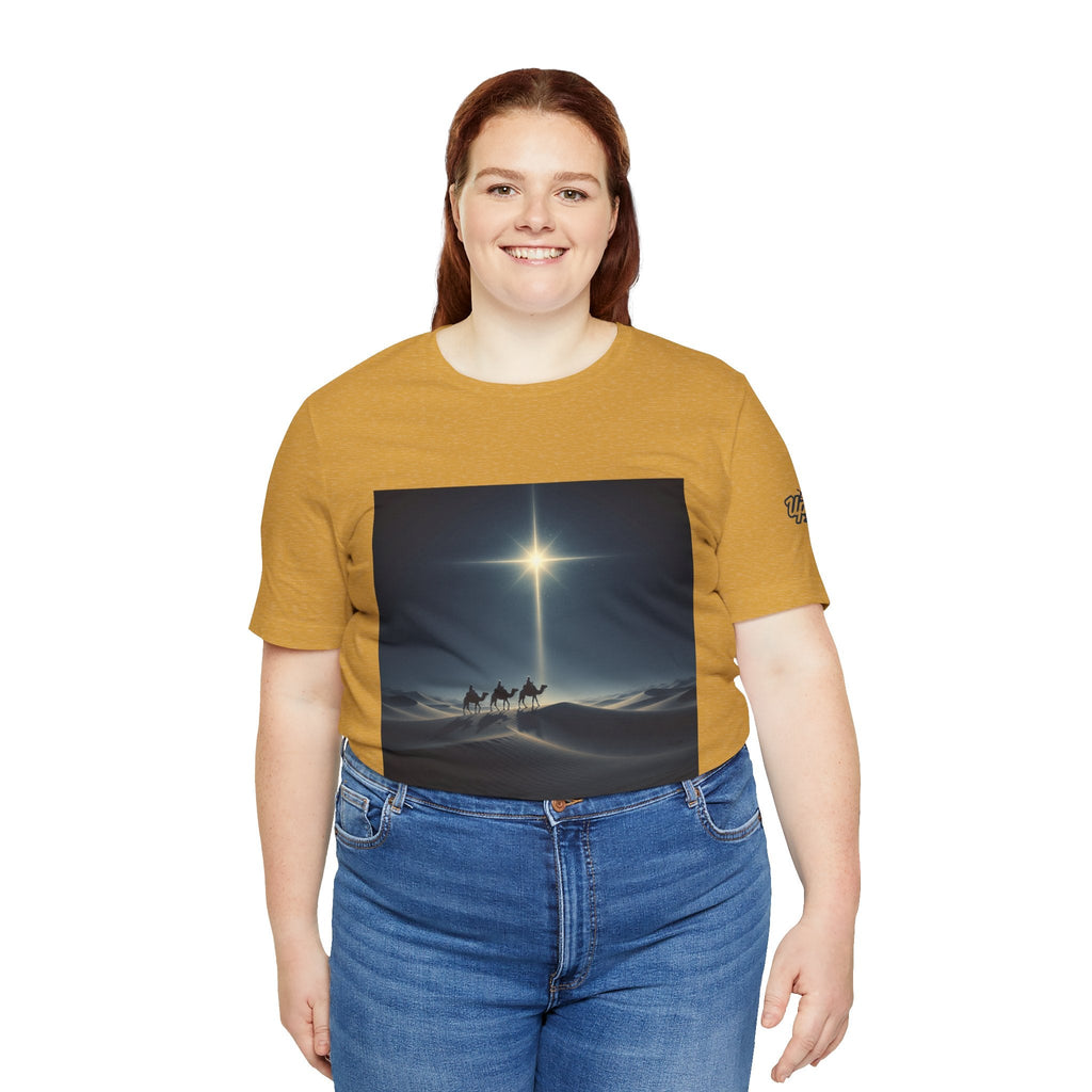 3 Wise Men T-shirt – Magi Camels Nativity Journey Christian Christmas T-shirt for Epiphany Faith & Holy Night Printify