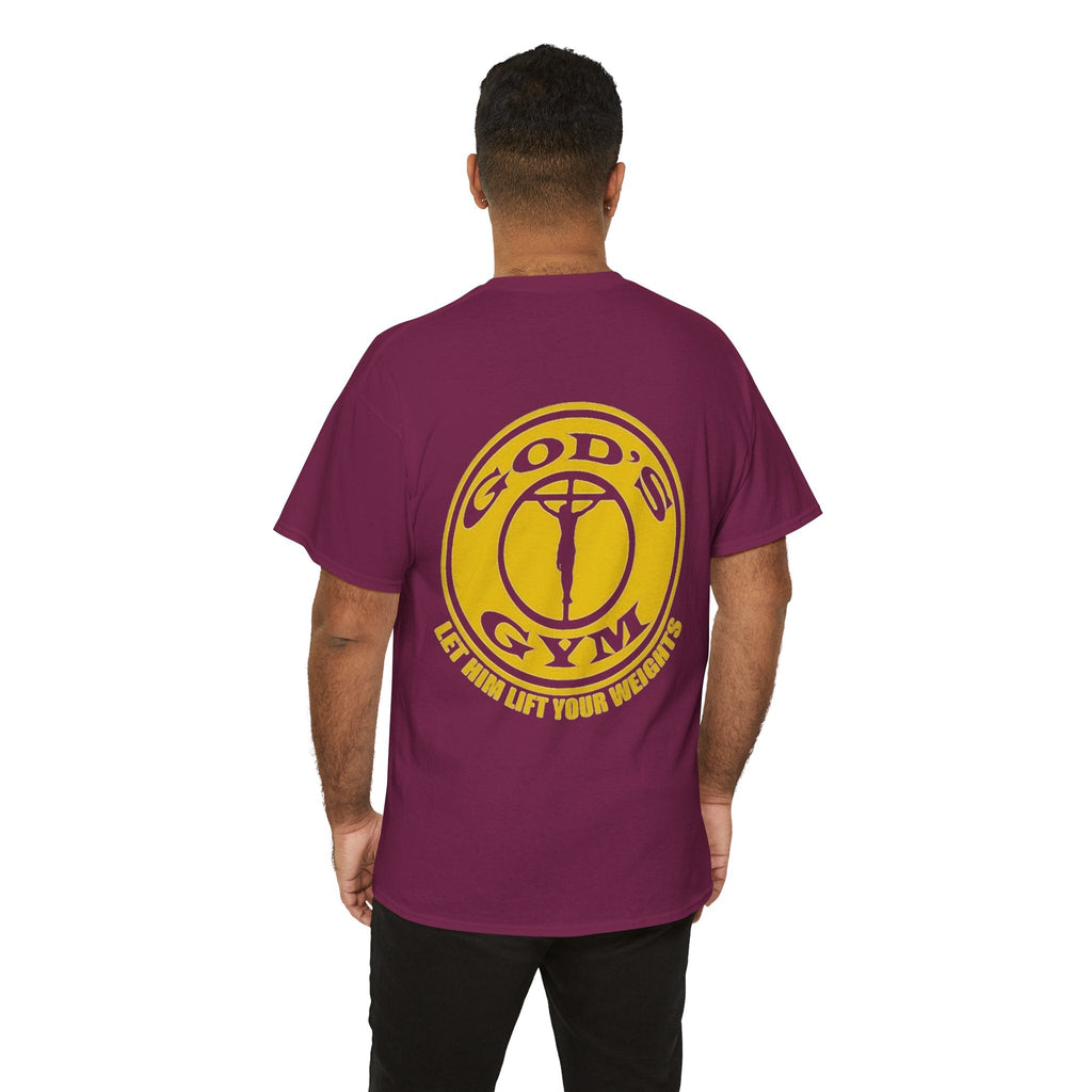 God's Gym T-Shirt — "Let Him Lift Your Weights" Christian Fitness Tee Printify