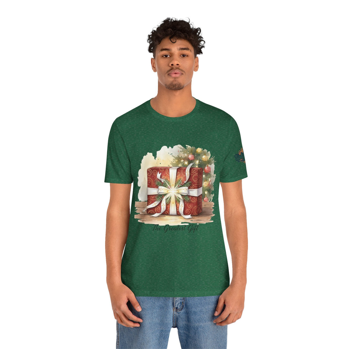 The Greatest Gift T-shirt – Cross Bow Present Christian T-shirt for Christmas Salvation & Eternal Faith Printify