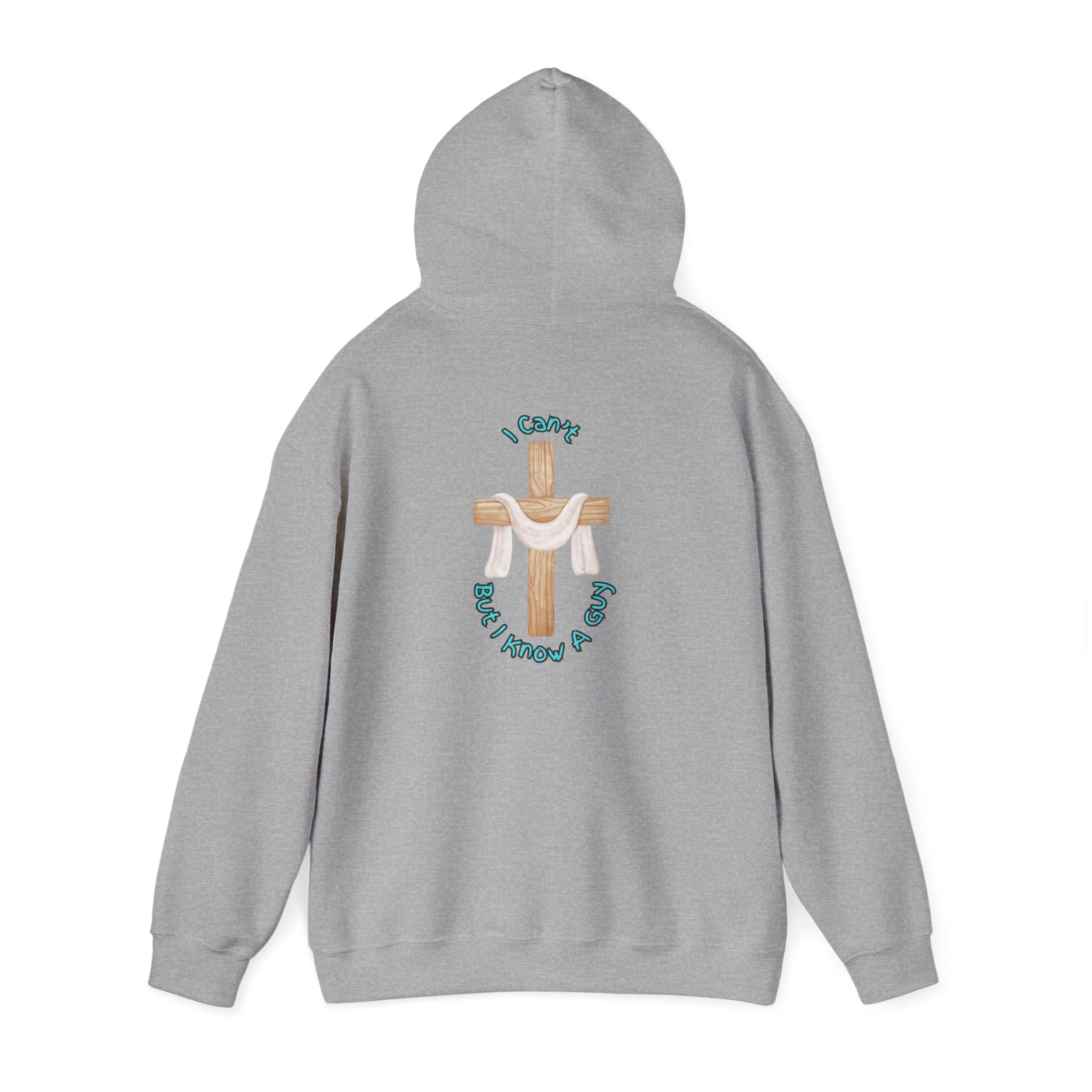 I Can’t, But I Know a Guy Hoodie – Jesus Cross Christian Hoodie for Cozy Faith Printify