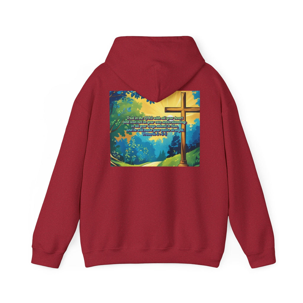 Trust in The Lord Proverbs 3:5-6 Biblical Design Unisex Heavy Blend™ Hooded Sweatshirt Printify