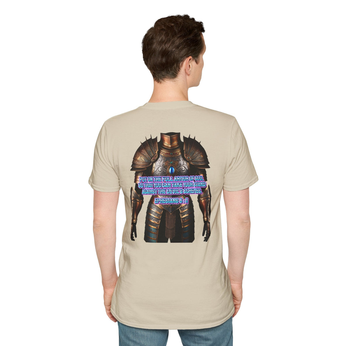 Religious Graphic Tee with Armor Of God Design - Unisex Softstyle T-Shirt Printify