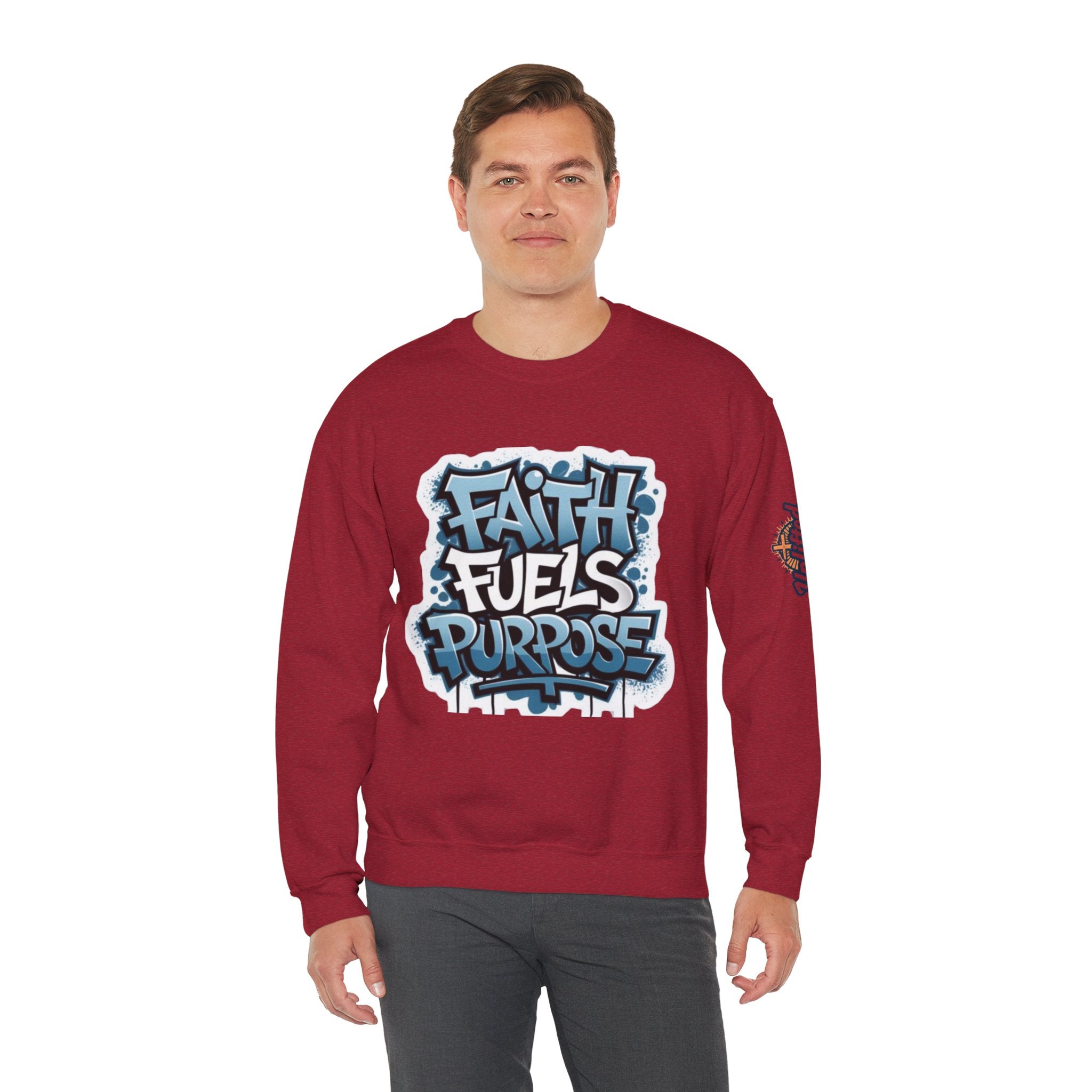 Faith Fuels Purpose Sweatshirt – Inspirational Christian Sweatshirt for Divine Drive & Unstoppable Belief Printify