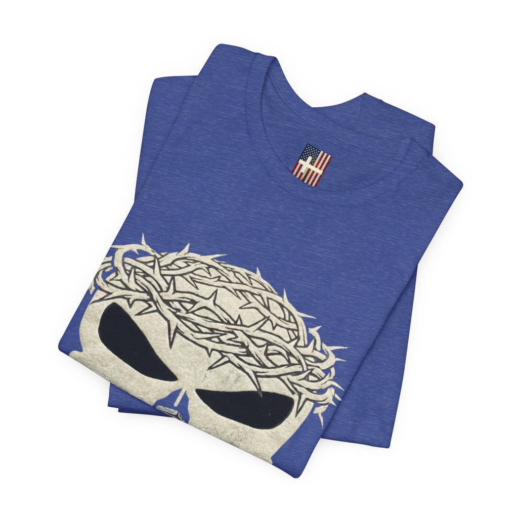 Christian Skull T-shirt - Crown of Thorns & Nails - Warrior Faith T-shirt Printify