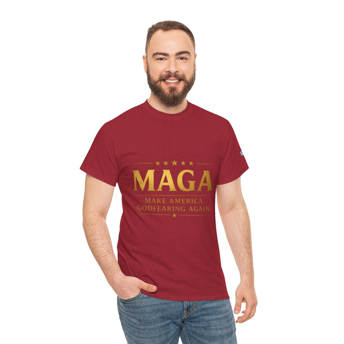 MAGA Gold Letter T-Shirt — "Make America Great Again" Printify