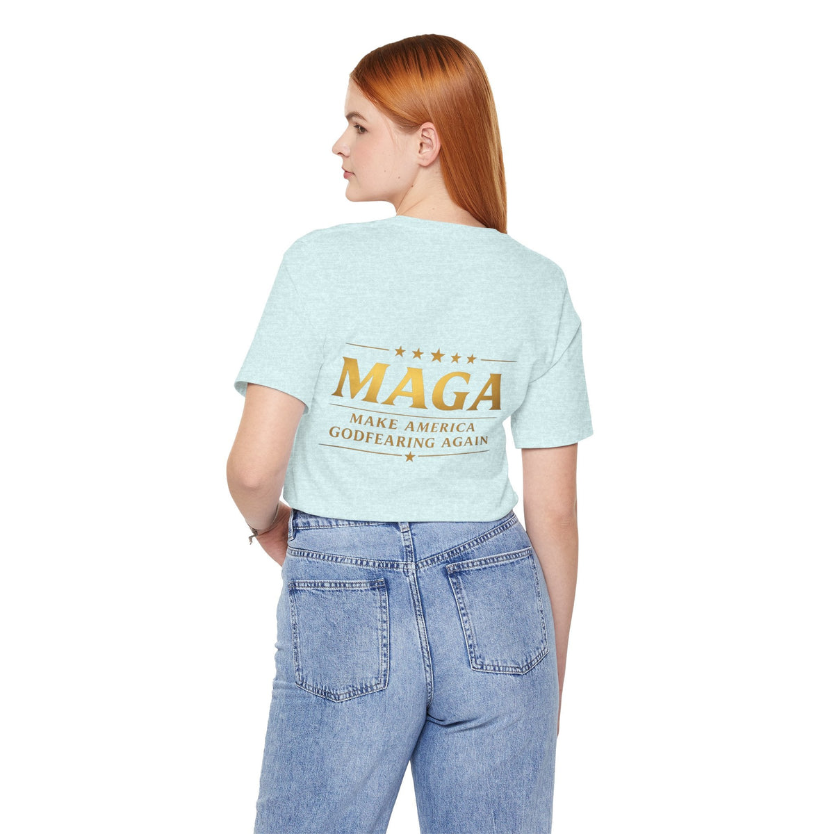 MAGA Gold Letter T-Shirt — "Make America Great Again" Printify