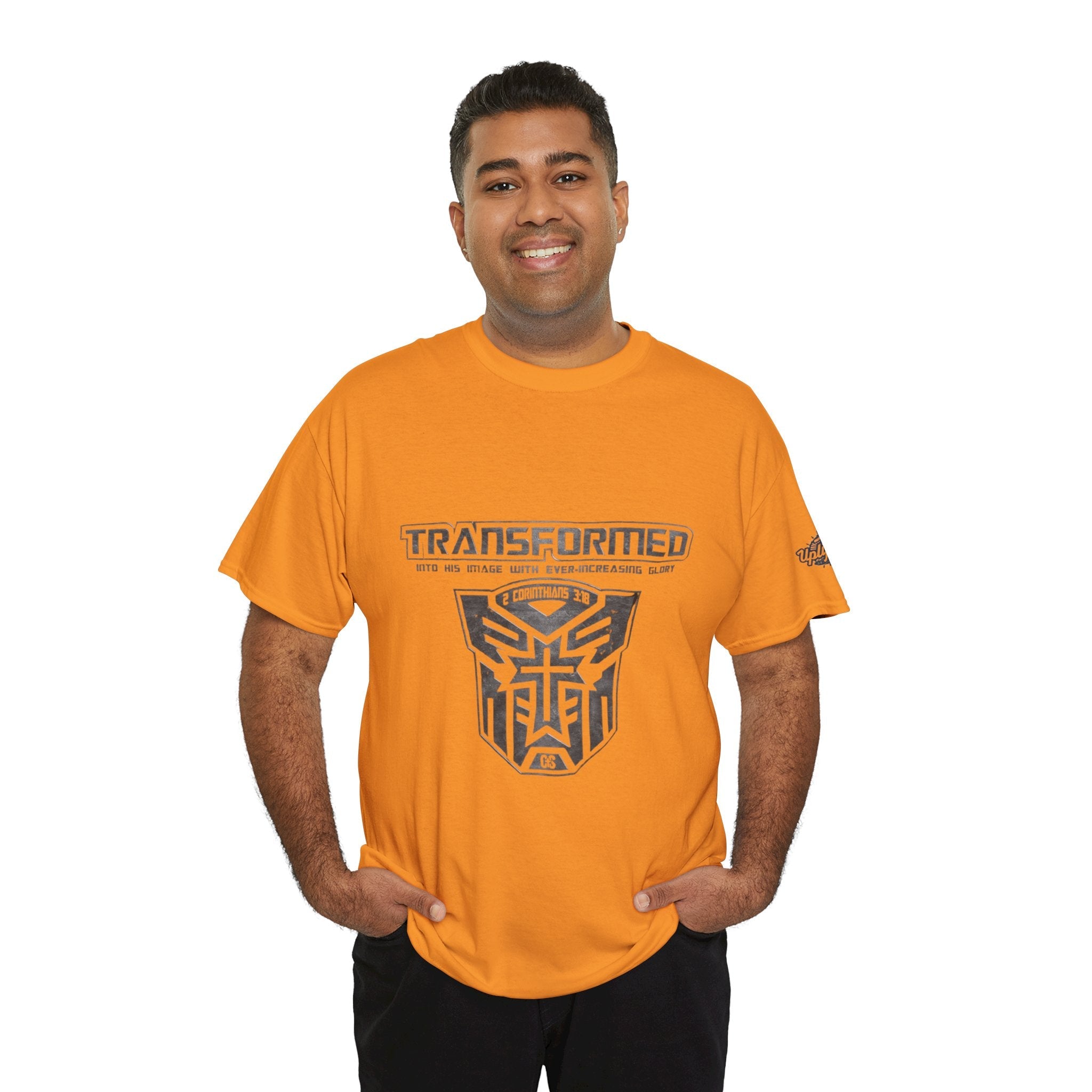 Transformer Logo Christian T-shirt | 2 Corinthians 3:18 Bible Verse T-shirt Printify