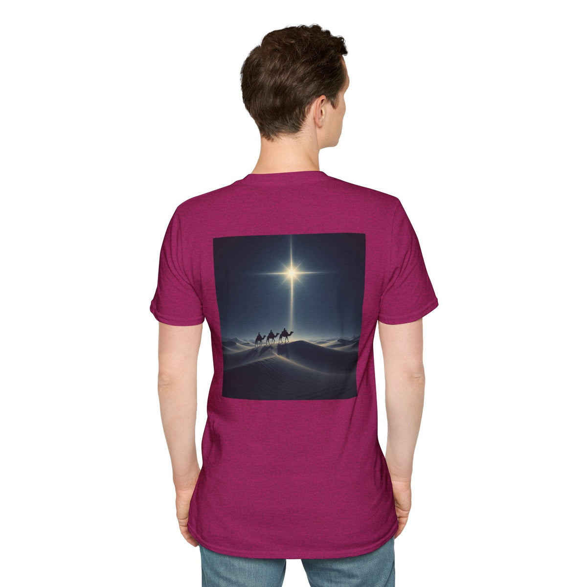 3 Wise Men T-shirt – Magi Camels Nativity Journey Christian Christmas T-shirt for Epiphany Faith & Holy Night Printify