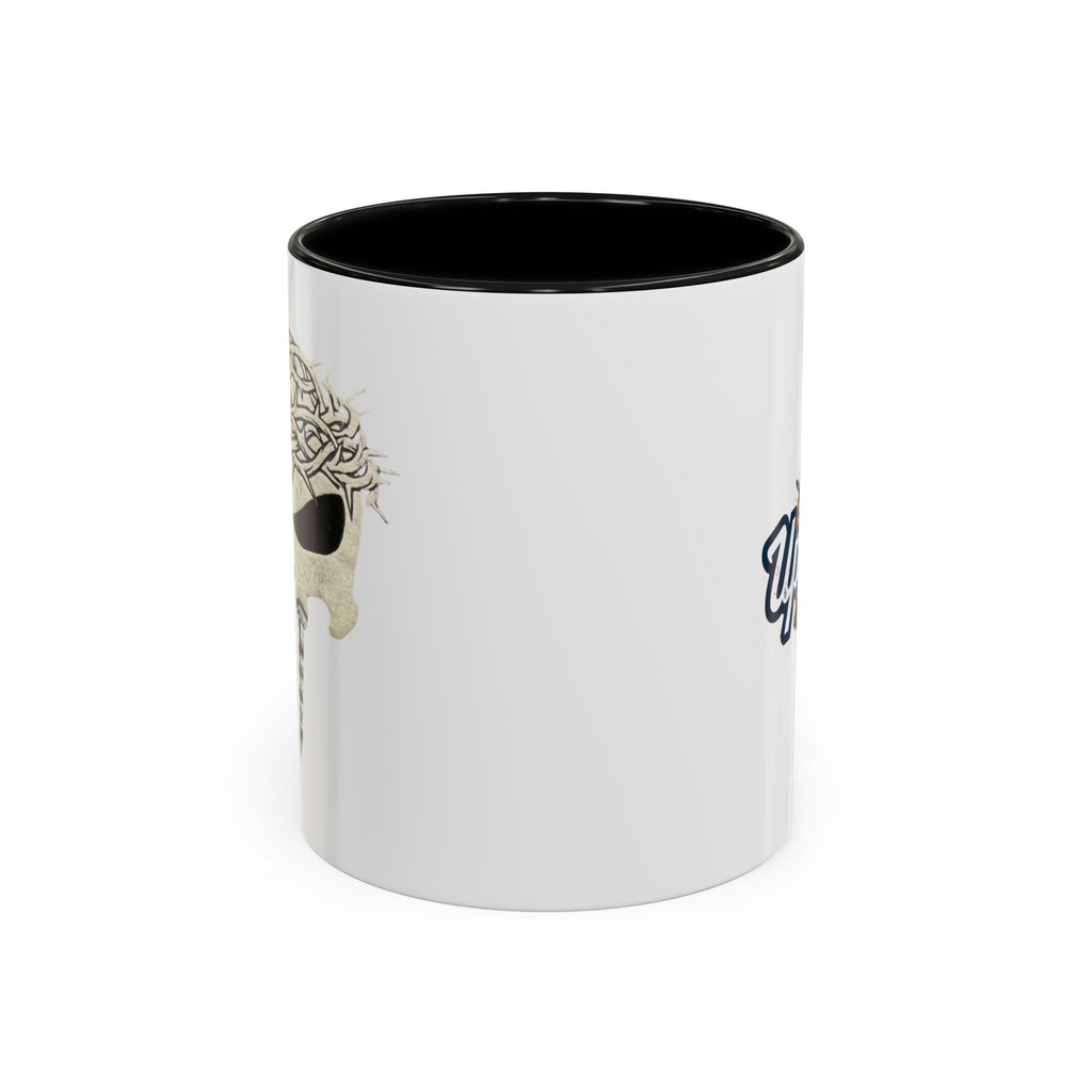 Christian Skull Coffee Mug — Crown of Thorns “Warrior Faith” (11/15 oz) Printify