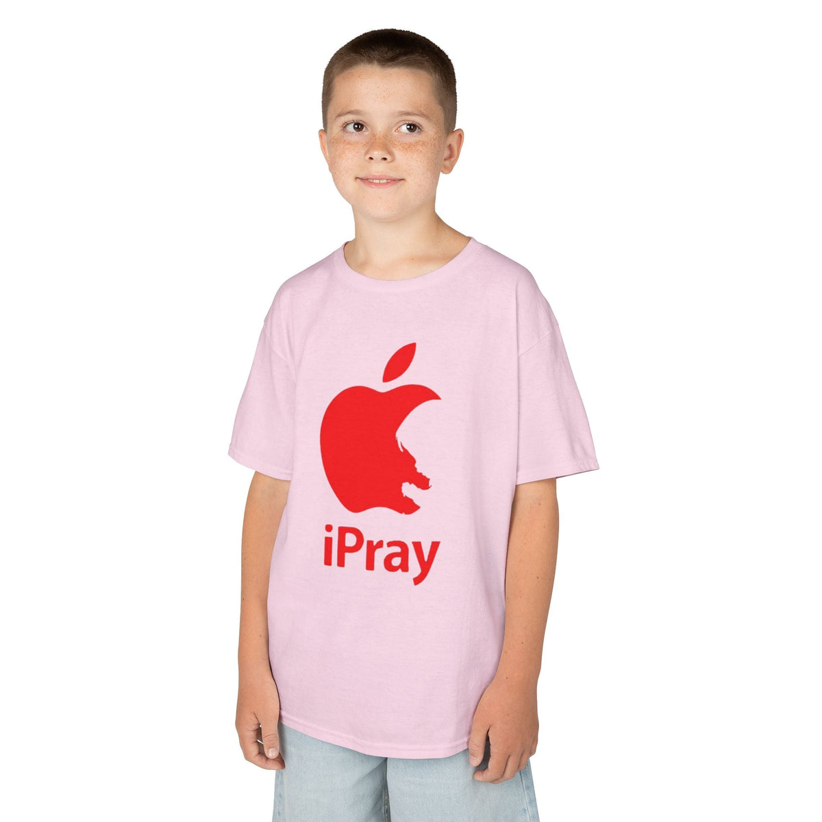 Kids Graphic Tee — Red iPray Logo Prayer Shirt for Children Printify