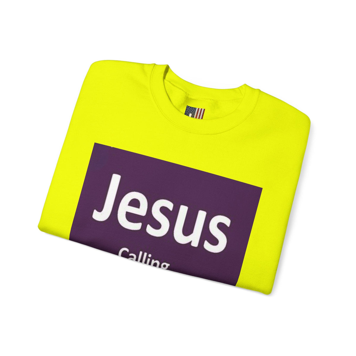Jesus Calling Sweatshirt – Funny Cell Phone Screen Christian Sweatshirt for Divine Connection & Faith Humor Printify