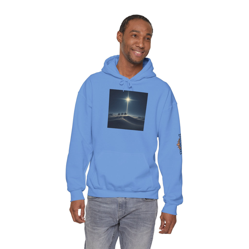 3 Wise Men Hoodie – Magi Camels Nativity Journey Christian Christmas Sweatshirt for Epiphany Faith & Holy Night Printify