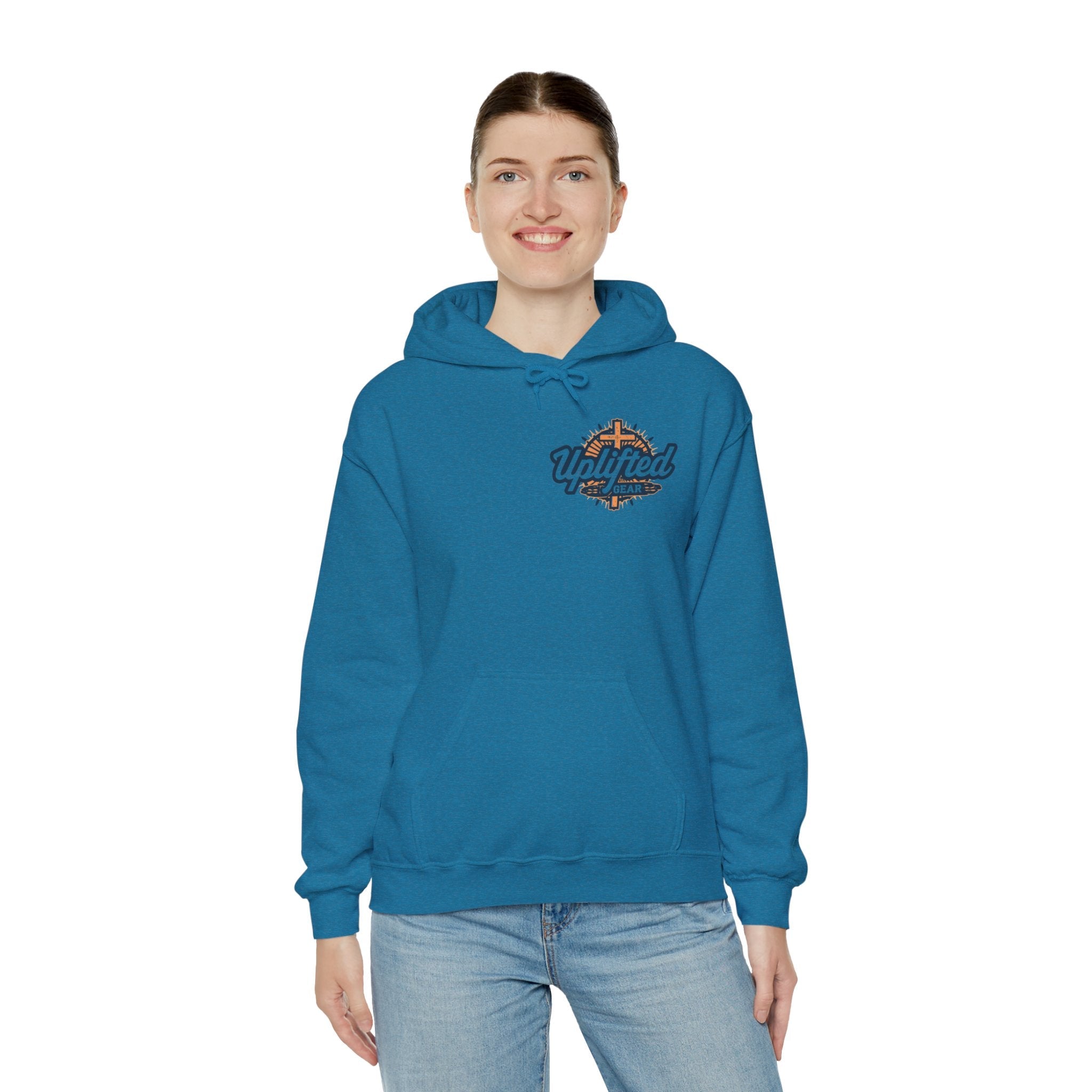 Uplifted Gear Christian Hoodie – Bold Logo Faith Hoodie for Inspired Living Printify