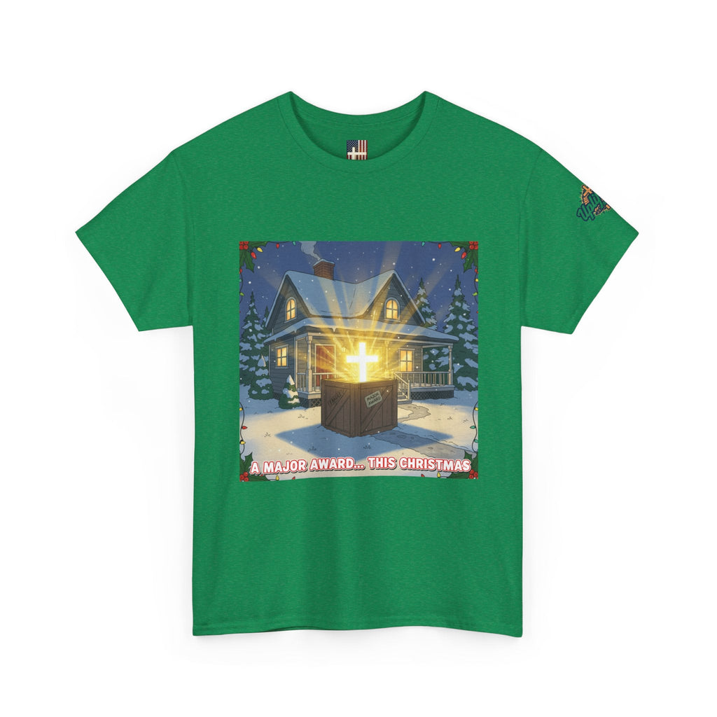 A Major Award This Christmas T-shirt – Fragile Leg Lamp Parody Cross Unboxing Christian T-shirt for Hilarious Faith & Holiday Glow Printify