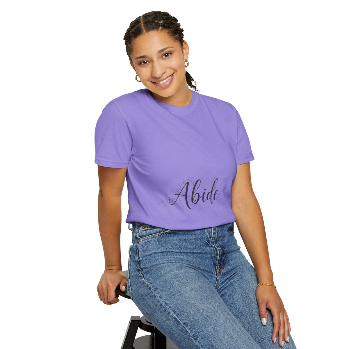 Abide in the Lord T-Shirt – Vine Design Christian Tee for Faithful Hearts Printify