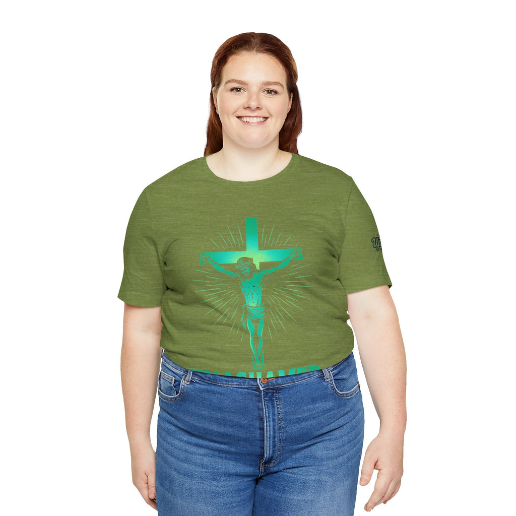 Unashamed T-shirt – Romans 1:16 Crucifixion Christian t-shirt for Bold Unwavering Faith Printify