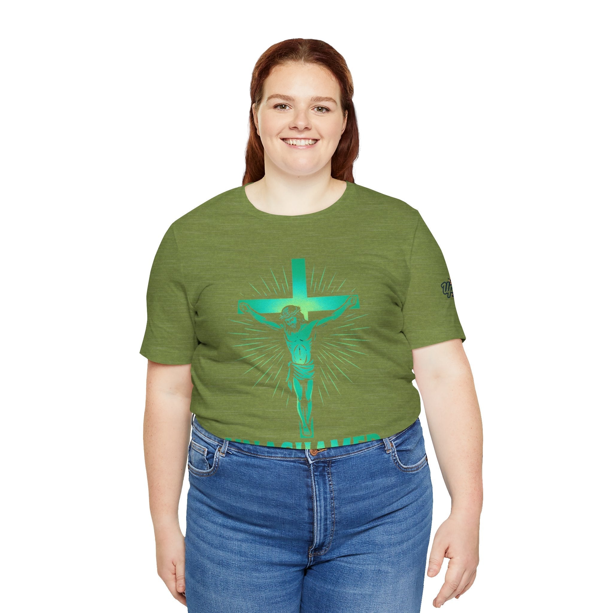 Unashamed T-shirt – Romans 1:16 Crucifixion Christian t-shirt for Bold Unwavering Faith Printify