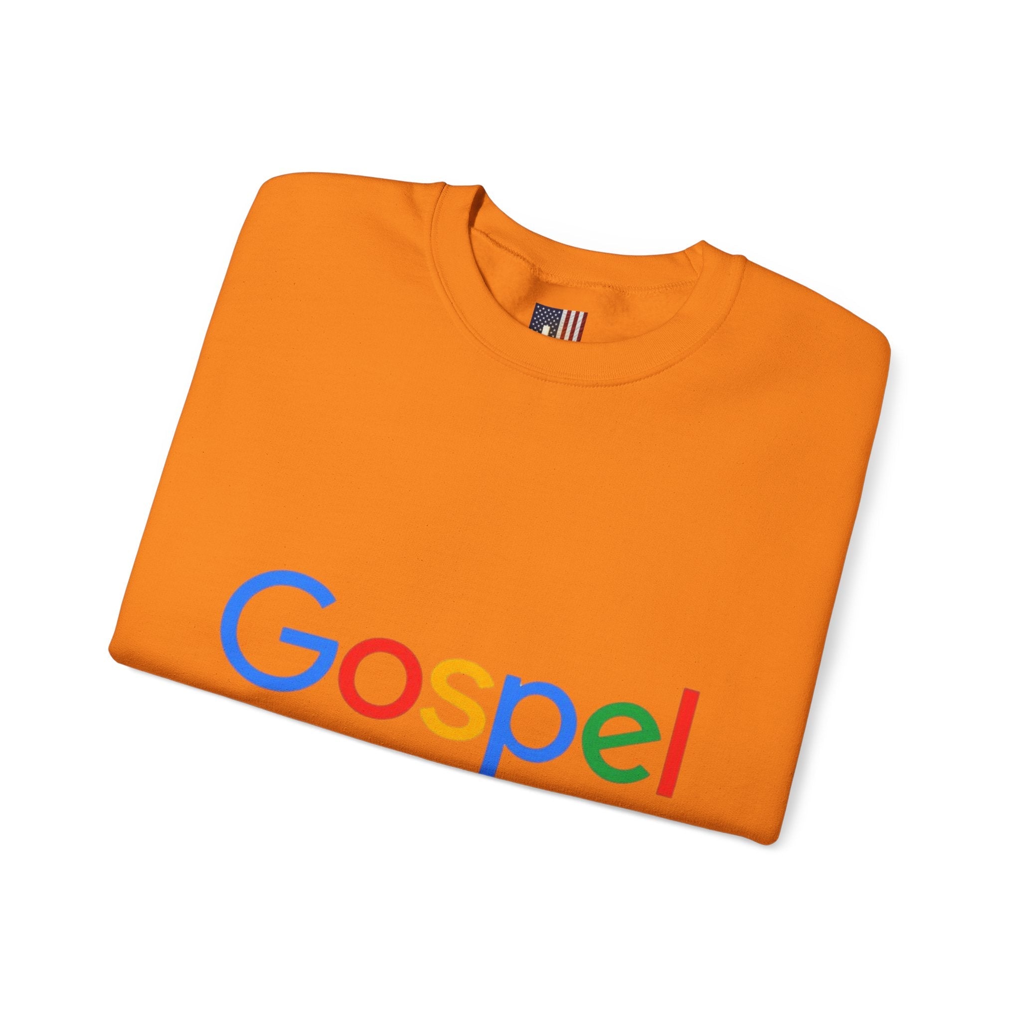 Gospel Graphic Sweatshirt — "Gospel" Colorful Logo Christian Sweatshirt Printify