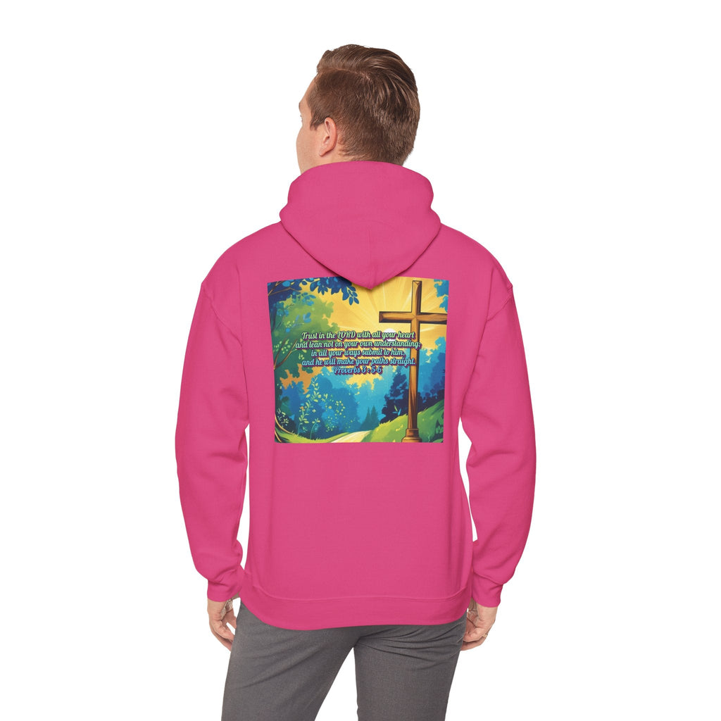 Trust in The Lord Proverbs 3:5-6 Biblical Design Unisex Heavy Blend™ Hooded Sweatshirt Printify