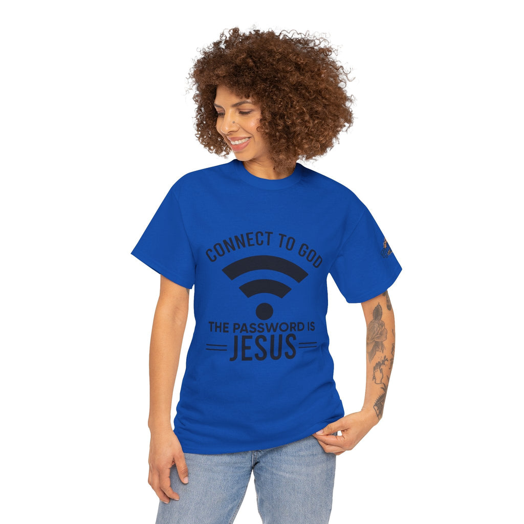 Connect to God T-shirt - WIFI Password is Jesus - Funny Christian Faith T-shirt Printify