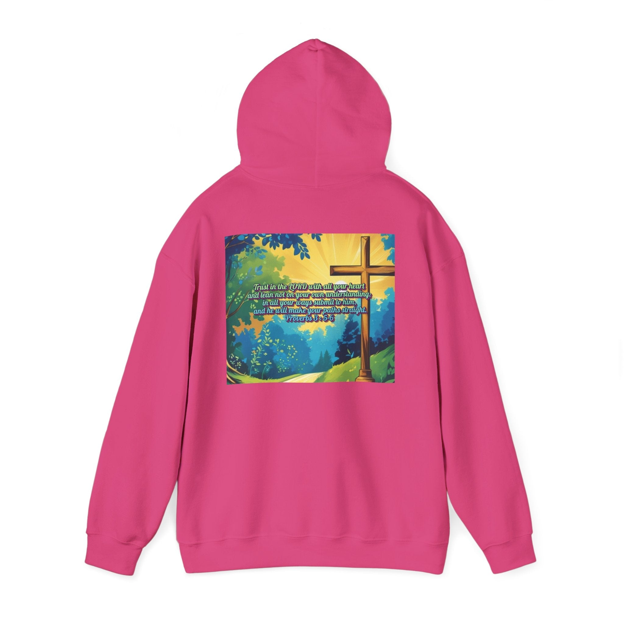 Trust in The Lord Proverbs 3:5-6 Biblical Design Unisex Heavy Blend™ Hooded Sweatshirt Printify