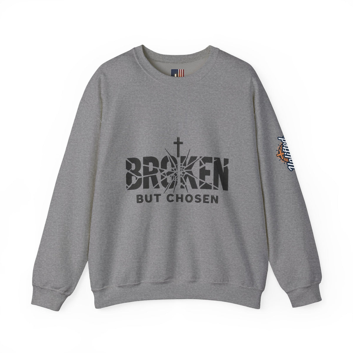 Broken But Chosen Crewneck Sweatshirt Printify