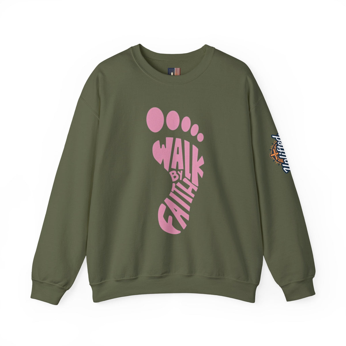 Walk By Faith Footprint Sweatshirt Printify