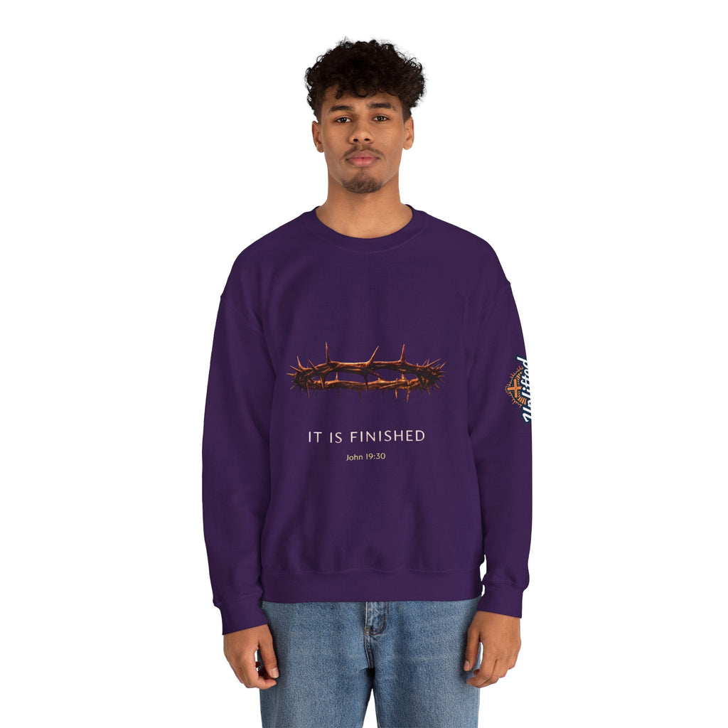 It Is Finished Crown of Thorns Sweatshirt — Christian John 19:30 Faith Sweatshirt Printify