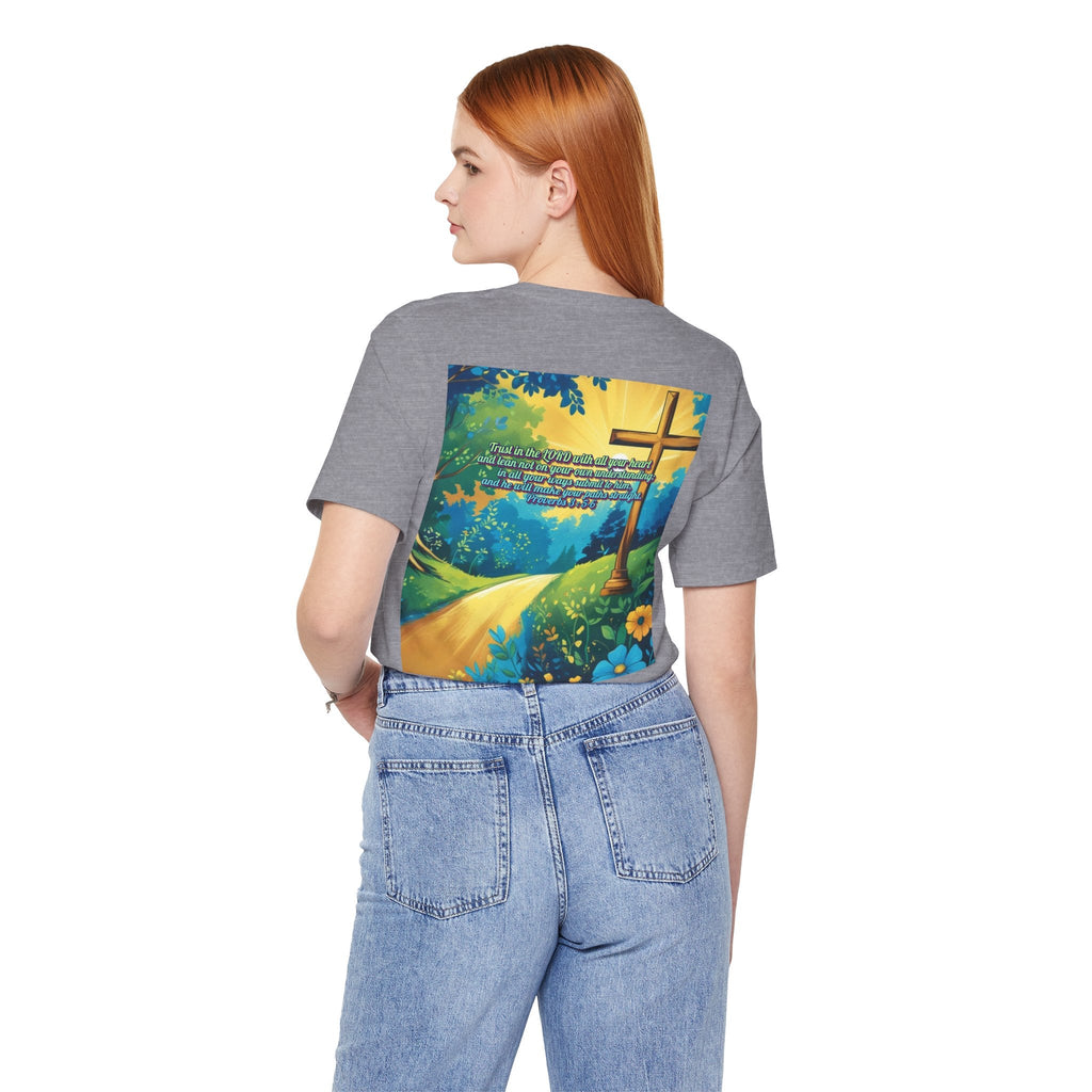 Trust in The Lord Proverbs 3:5-6 Biblical Design Unisex Jersey Short Sleeve Tee Printify
