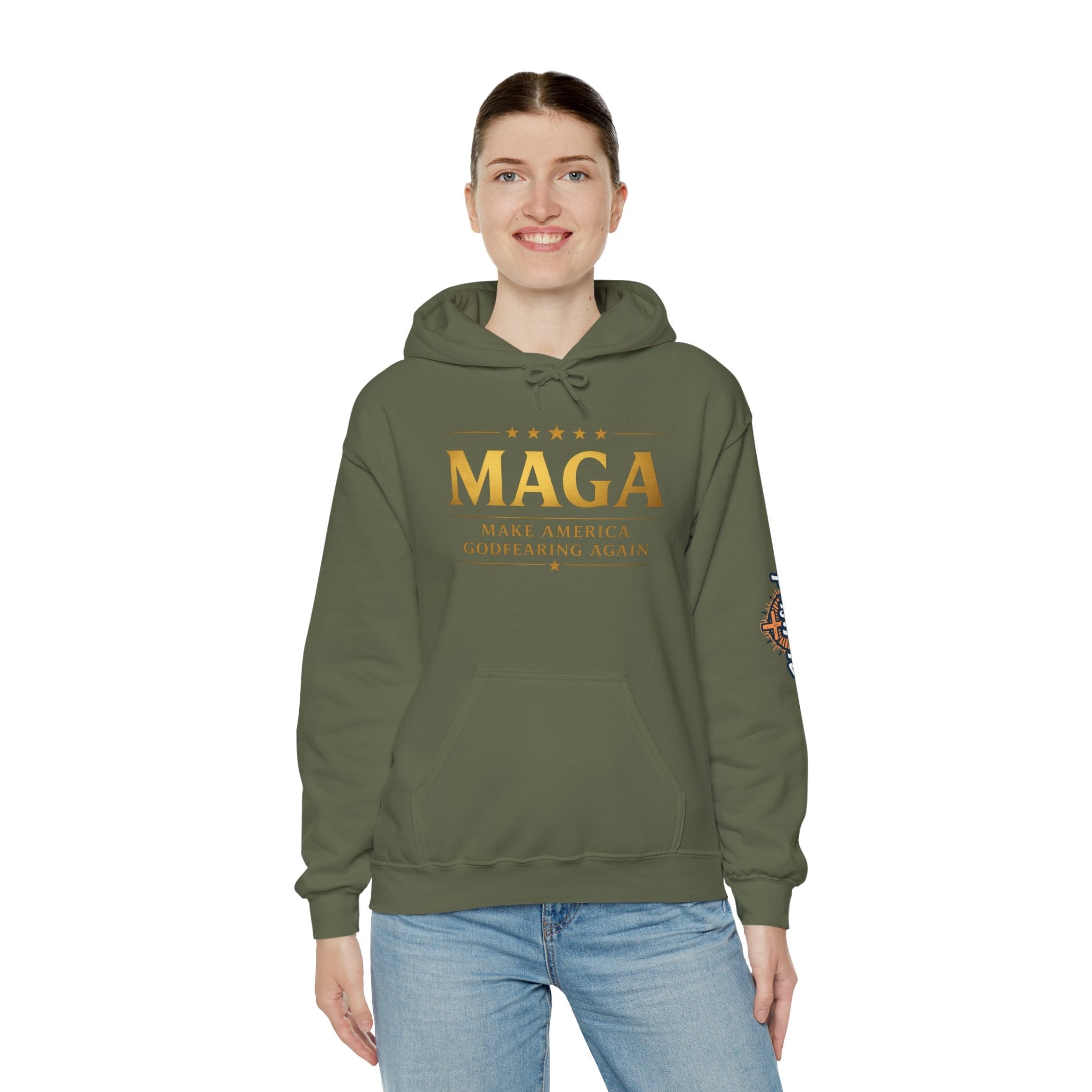 Hoodie - MAGA "Make America Godfearing Again" Political Graphic Hoodie Printify